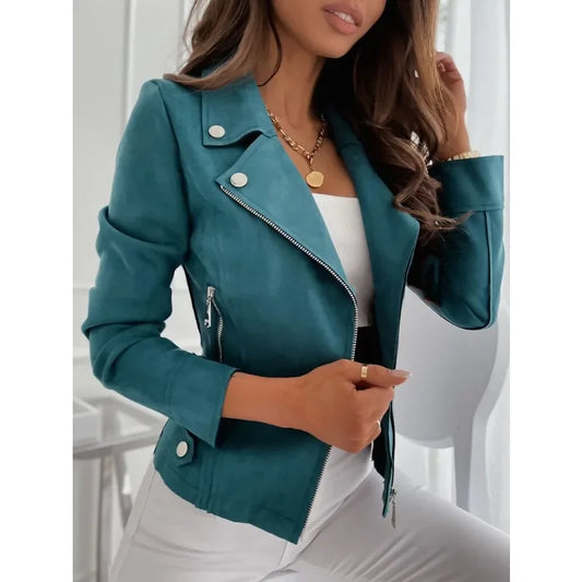 Casual Fashion Zipper Solid Color Jackets