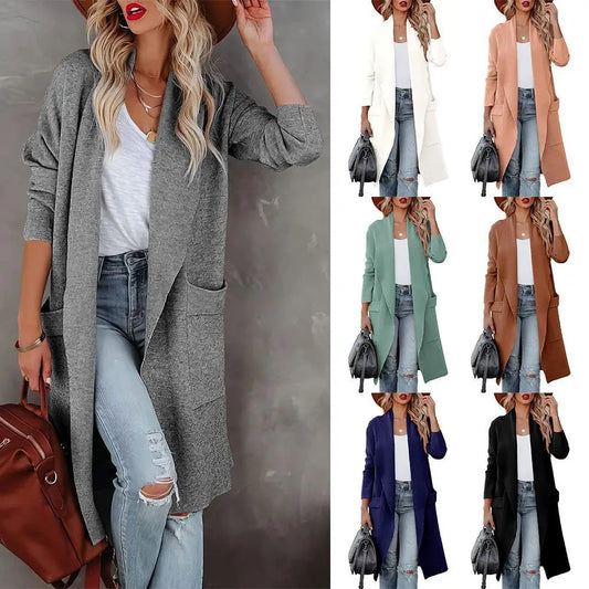 Casual Long Solid Color Coat